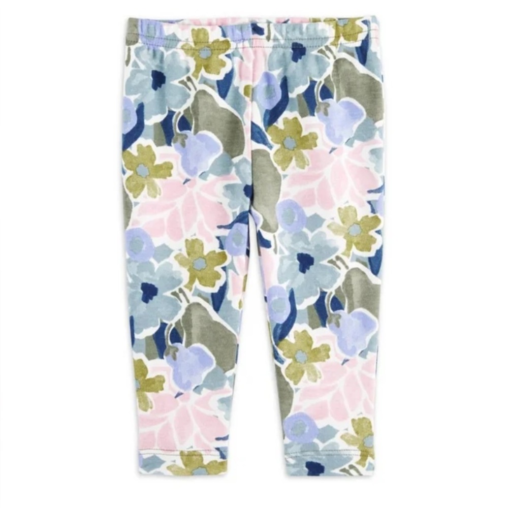 🍓3/$10 Carter's Blue and Green Floral Leggings size 2T